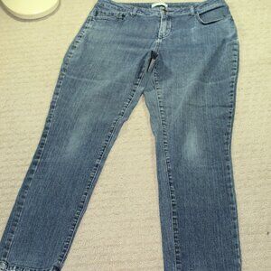 Coldwater Creek Blue Denim Jeans Stretch High Rise Straight Leg Women's Size 10
